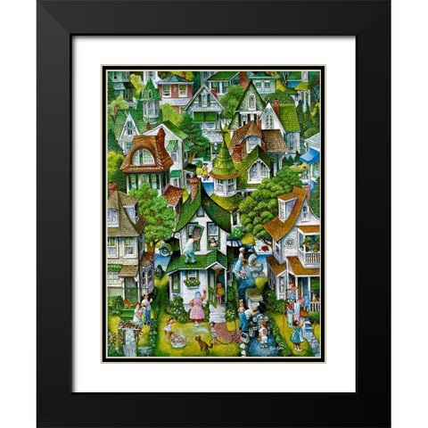 Suburban  Black Modern Wood Framed Art Print with Double Matting by Bell, Bill