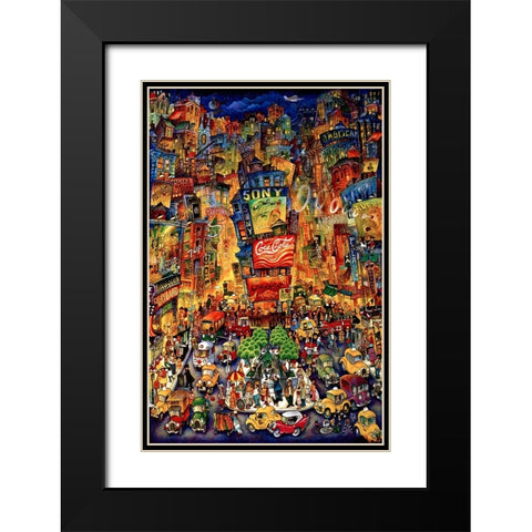 Times Square Black Modern Wood Framed Art Print with Double Matting by Bell, Bill