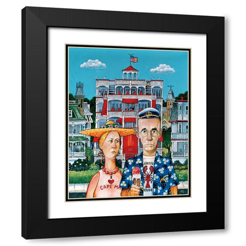 Cape May Gothic Black Modern Wood Framed Art Print with Double Matting by Bell, Bill