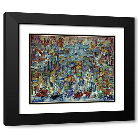 The El Stop Black Modern Wood Framed Art Print with Double Matting by Bell, Bill