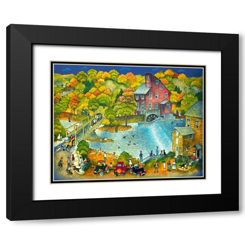 The Old Mill  Black Modern Wood Framed Art Print with Double Matting by Bell, Bill