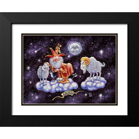 Aries Black Modern Wood Framed Art Print with Double Matting by Bell, Bill