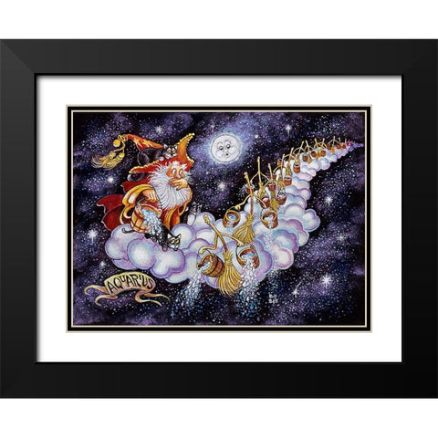 Aquarius Black Modern Wood Framed Art Print with Double Matting by Bell, Bill