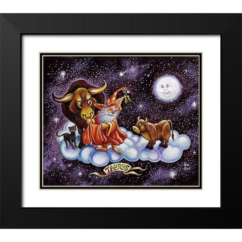 Taurus Black Modern Wood Framed Art Print with Double Matting by Bell, Bill