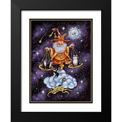 Libra Black Modern Wood Framed Art Print with Double Matting by Bell, Bill