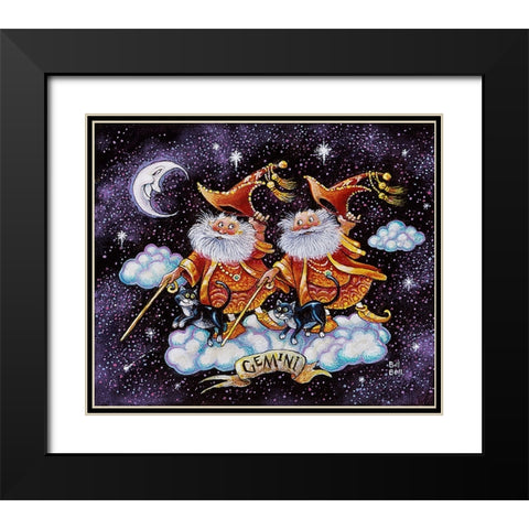Gemini Black Modern Wood Framed Art Print with Double Matting by Bell, Bill