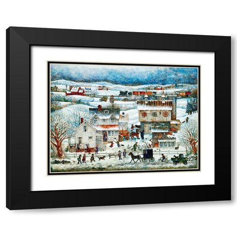 Pennsylvania Winter Black Modern Wood Framed Art Print with Double Matting by Bell, Bill