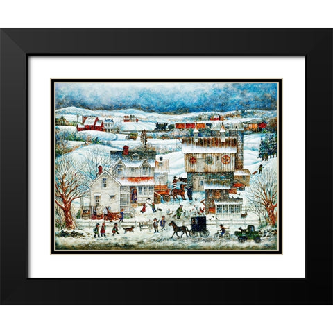 Pennsylvania Winter Black Modern Wood Framed Art Print with Double Matting by Bell, Bill