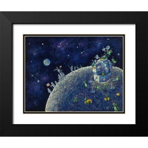 Moon Landing Black Modern Wood Framed Art Print with Double Matting by Bell, Bill