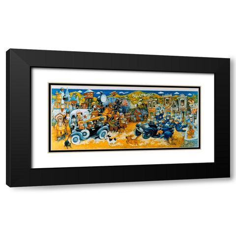 Keystone Kops Black Modern Wood Framed Art Print with Double Matting by Bell, Bill