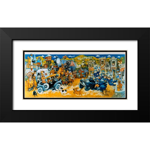 Keystone Kops Black Modern Wood Framed Art Print with Double Matting by Bell, Bill