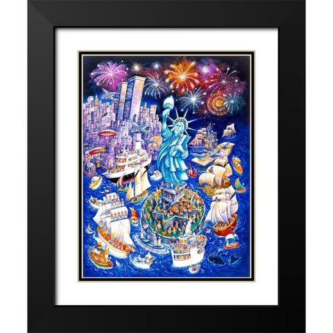 Miss Liberty Black Modern Wood Framed Art Print with Double Matting by Bell, Bill