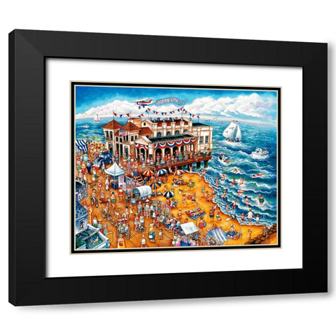 The Music Pier Black Modern Wood Framed Art Print with Double Matting by Bell, Bill