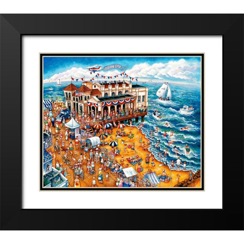 The Music Pier Black Modern Wood Framed Art Print with Double Matting by Bell, Bill