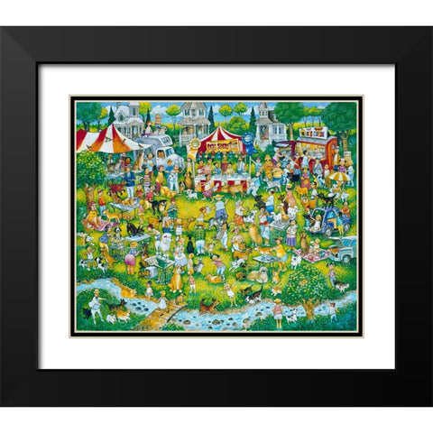 Wheres Woofo Black Modern Wood Framed Art Print with Double Matting by Bell, Bill