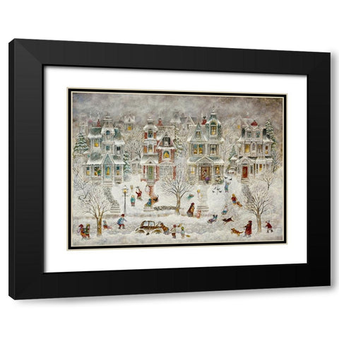 Flurries Black Modern Wood Framed Art Print with Double Matting by Bell, Bill