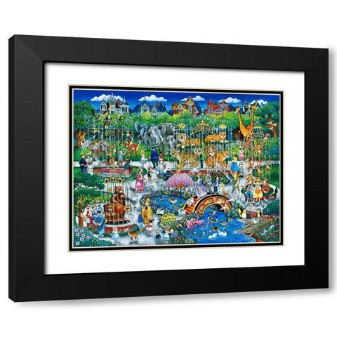 Victorian Zoo Black Modern Wood Framed Art Print with Double Matting by Bell, Bill