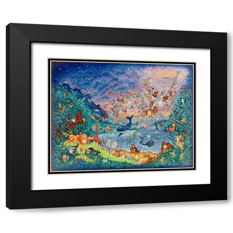 Blue Creation Black Modern Wood Framed Art Print with Double Matting by Bell, Bill