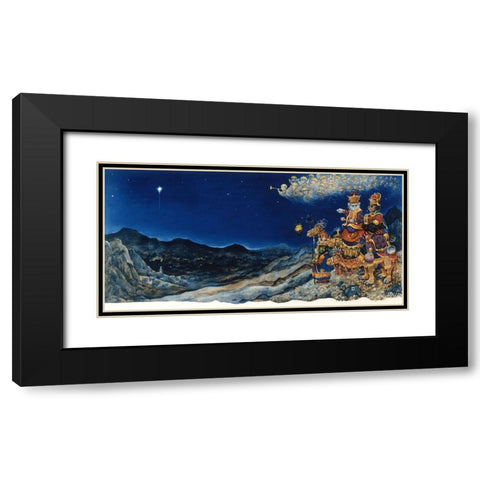 Three Wise Cats Black Modern Wood Framed Art Print with Double Matting by Bell, Bill