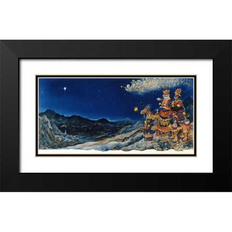 Three Wise Cats Black Modern Wood Framed Art Print with Double Matting by Bell, Bill