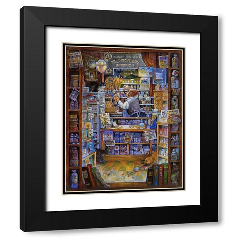 Pharmacist Black Modern Wood Framed Art Print with Double Matting by Bell, Bill