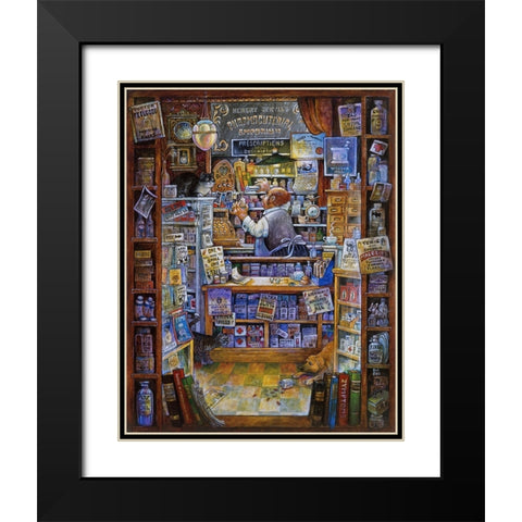 Pharmacist Black Modern Wood Framed Art Print with Double Matting by Bell, Bill