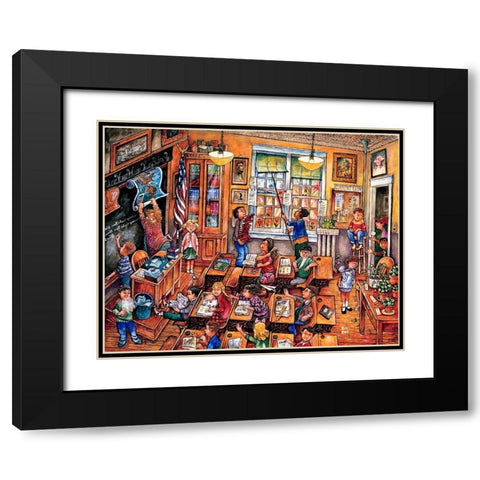 School Room  Black Modern Wood Framed Art Print with Double Matting by Bell, Bill