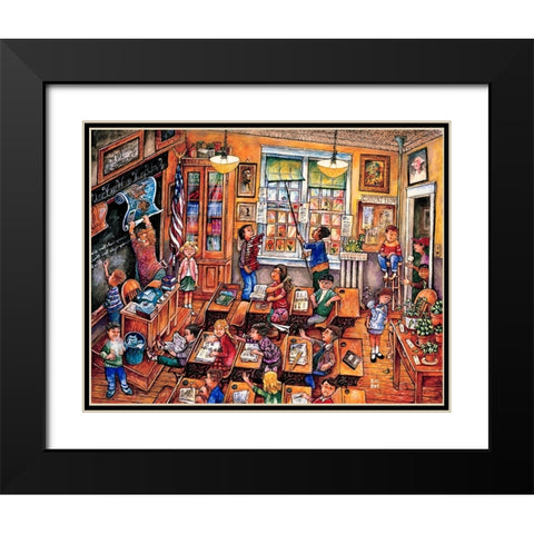 School Room  Black Modern Wood Framed Art Print with Double Matting by Bell, Bill