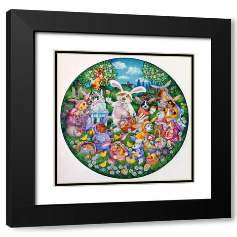 A Doggone Egg-Stravaganza (Pc) Black Modern Wood Framed Art Print with Double Matting by Bell, Bill