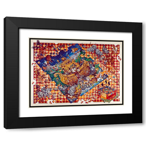 Noahs Puzzlement Black Modern Wood Framed Art Print with Double Matting by Bell, Bill