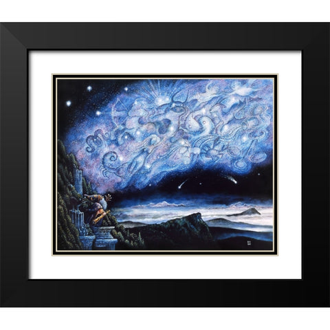 Stargazer Black Modern Wood Framed Art Print with Double Matting by Bell, Bill