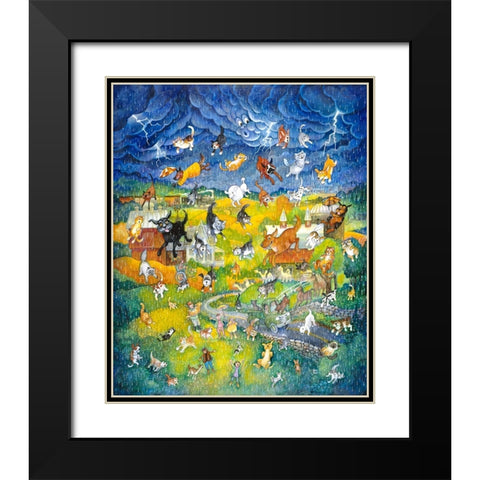 Its Raining Its Pouring Black Modern Wood Framed Art Print with Double Matting by Bell, Bill