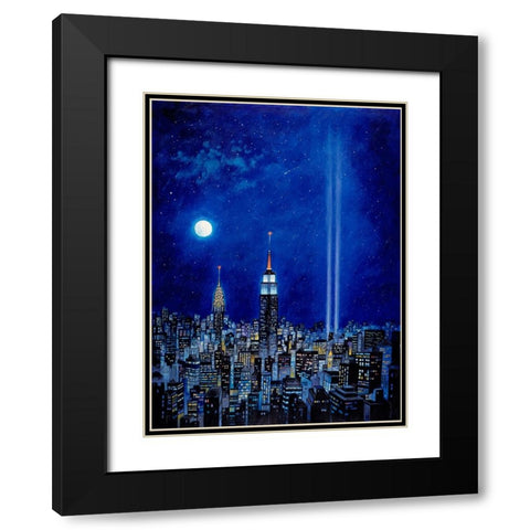 New York Lights 2002 Black Modern Wood Framed Art Print with Double Matting by Bell, Bill