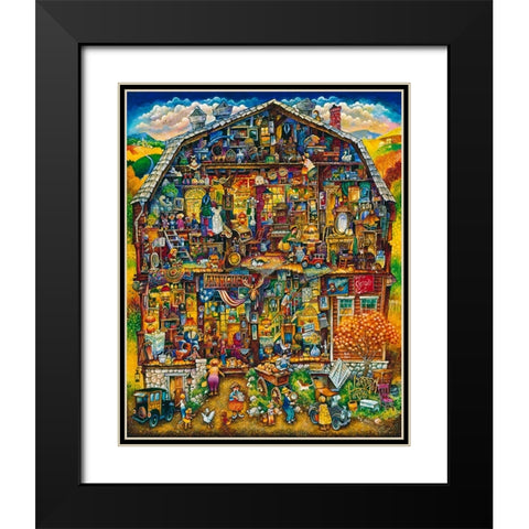 The Antique Barn  Black Modern Wood Framed Art Print with Double Matting by Bell, Bill