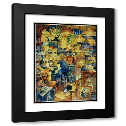 Stained Glass Man  Black Modern Wood Framed Art Print with Double Matting by Bell, Bill