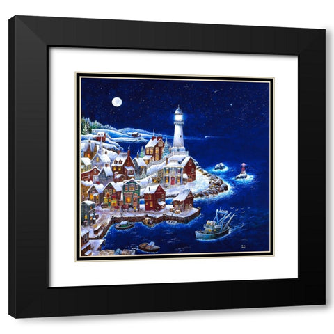 Night Light Black Modern Wood Framed Art Print with Double Matting by Bell, Bill