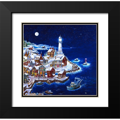 Night Light Black Modern Wood Framed Art Print with Double Matting by Bell, Bill