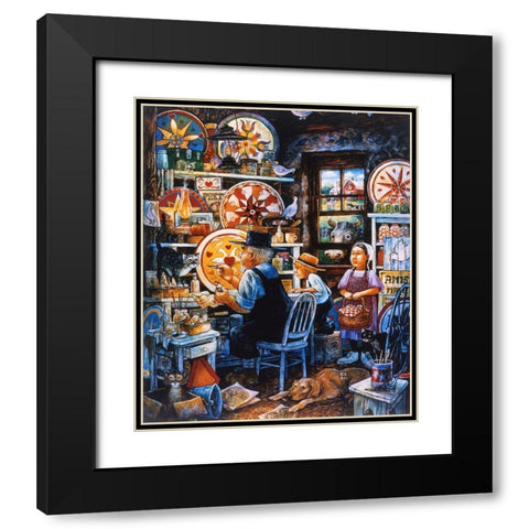 The Distelfink Man  Black Modern Wood Framed Art Print with Double Matting by Bell, Bill