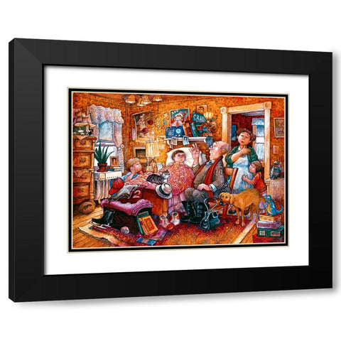 House Calls Black Modern Wood Framed Art Print with Double Matting by Bell, Bill