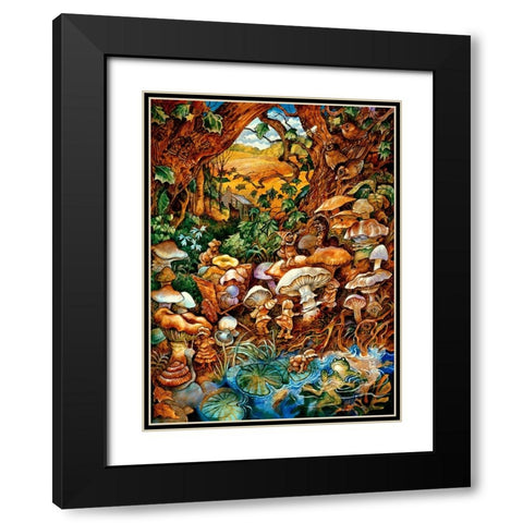 The Mushroom Fairies Black Modern Wood Framed Art Print with Double Matting by Bell, Bill