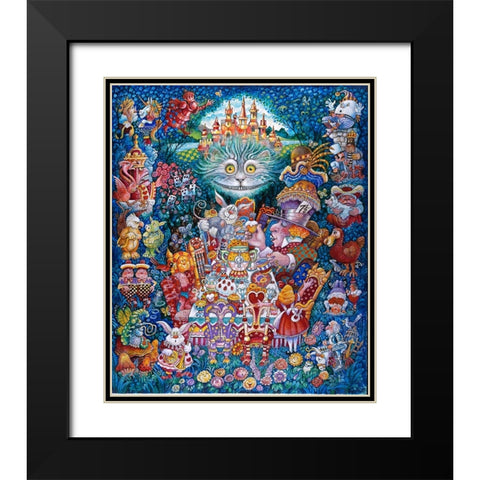 The Tea Party 2 Black Modern Wood Framed Art Print with Double Matting by Bell, Bill