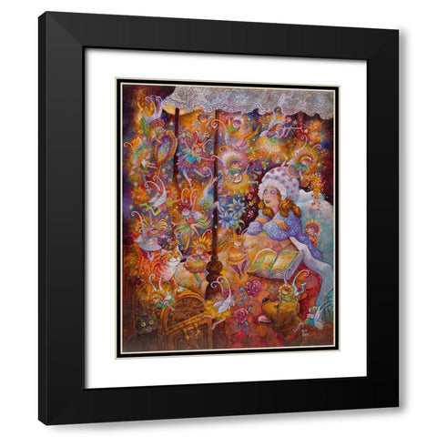 Sugar Plum Fairies Black Modern Wood Framed Art Print with Double Matting by Bell, Bill
