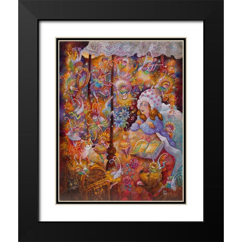 Sugar Plum Fairies Black Modern Wood Framed Art Print with Double Matting by Bell, Bill
