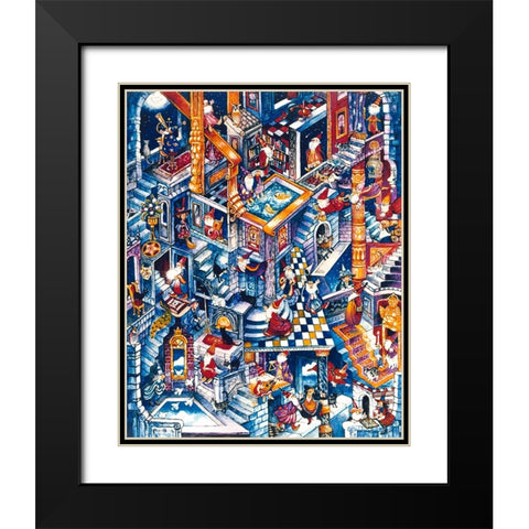 Wizards Castle Black Modern Wood Framed Art Print with Double Matting by Bell, Bill