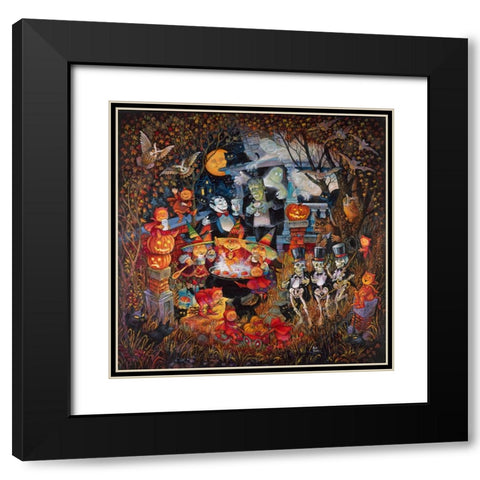 Monsters Night Out Black Modern Wood Framed Art Print with Double Matting by Bell, Bill
