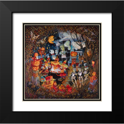 Monsters Night Out Black Modern Wood Framed Art Print with Double Matting by Bell, Bill
