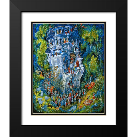 Humptys Castle Black Modern Wood Framed Art Print with Double Matting by Bell, Bill