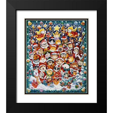 Santa Claws Black Modern Wood Framed Art Print with Double Matting by Bell, Bill