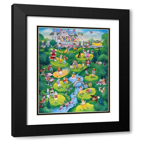 Foreplay Black Modern Wood Framed Art Print with Double Matting by Bell, Bill