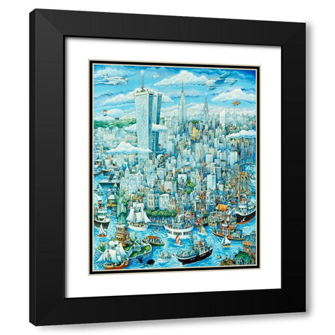 New York, New York Black Modern Wood Framed Art Print with Double Matting by Bell, Bill